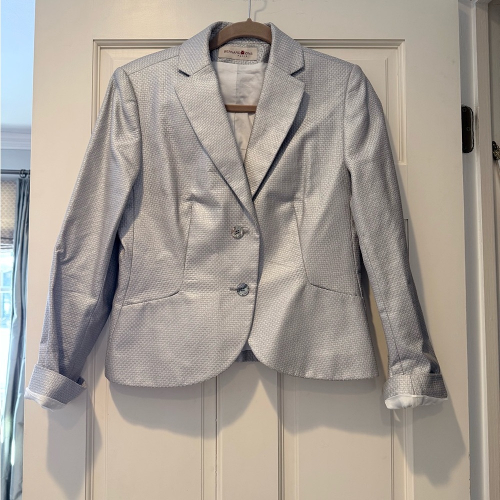Bernard Zins Vintage Silver Textured Blazer